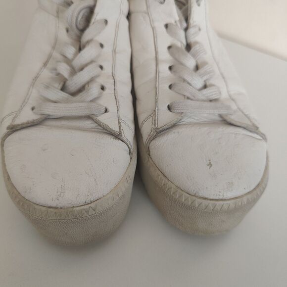 ASH CULT Leather Platform Sneakers White & Orange Sz 37 (US 6.5/7) - Picture 8 of 12